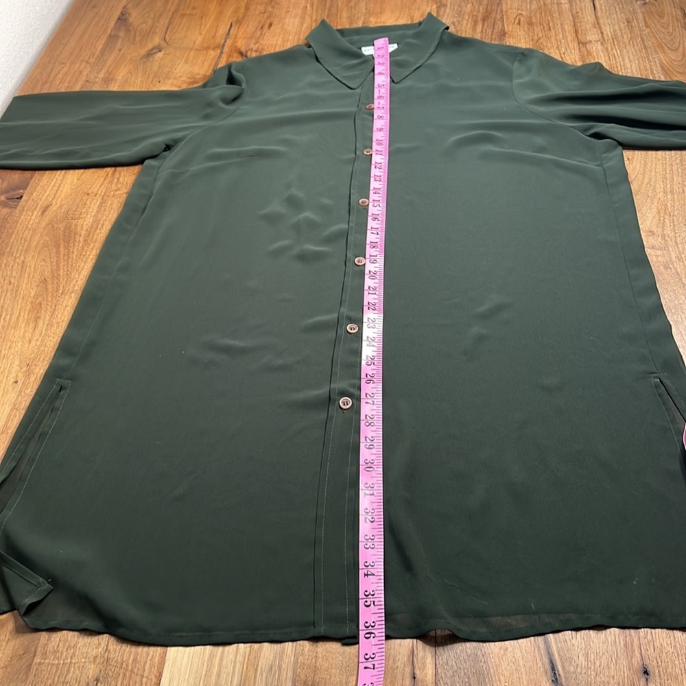 Pursuits Blouse Long Tunic Button Front Sheer Lay… - image 8